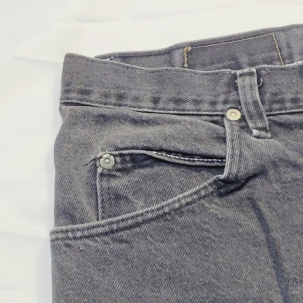 Wrangler Vintage Mens Faded Black Straight Leg Denim Jeans 42x30 - J73 - Picture 6 of 11